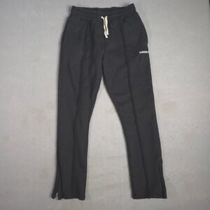 THE COUTURE‎ CLUB Black Track Pants Joggers Zipper Ankle Logo Print Womens EUR S